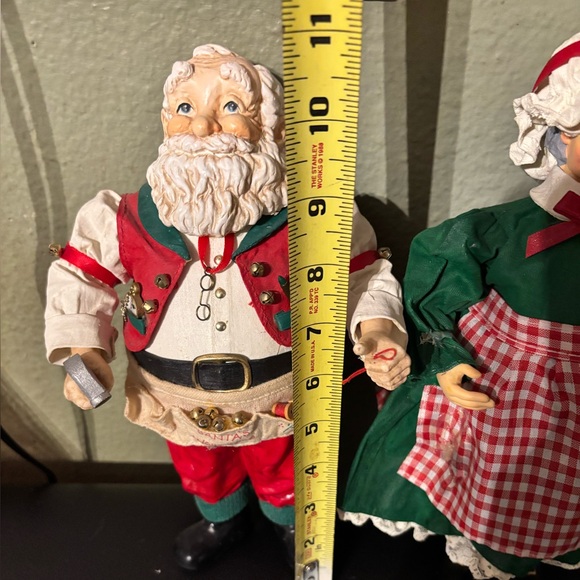 2 Santa Claus Hand Painted Fabric Mache,Christmas”Lady Sweets"Fabriche Sculpture - Picture 8 of 9